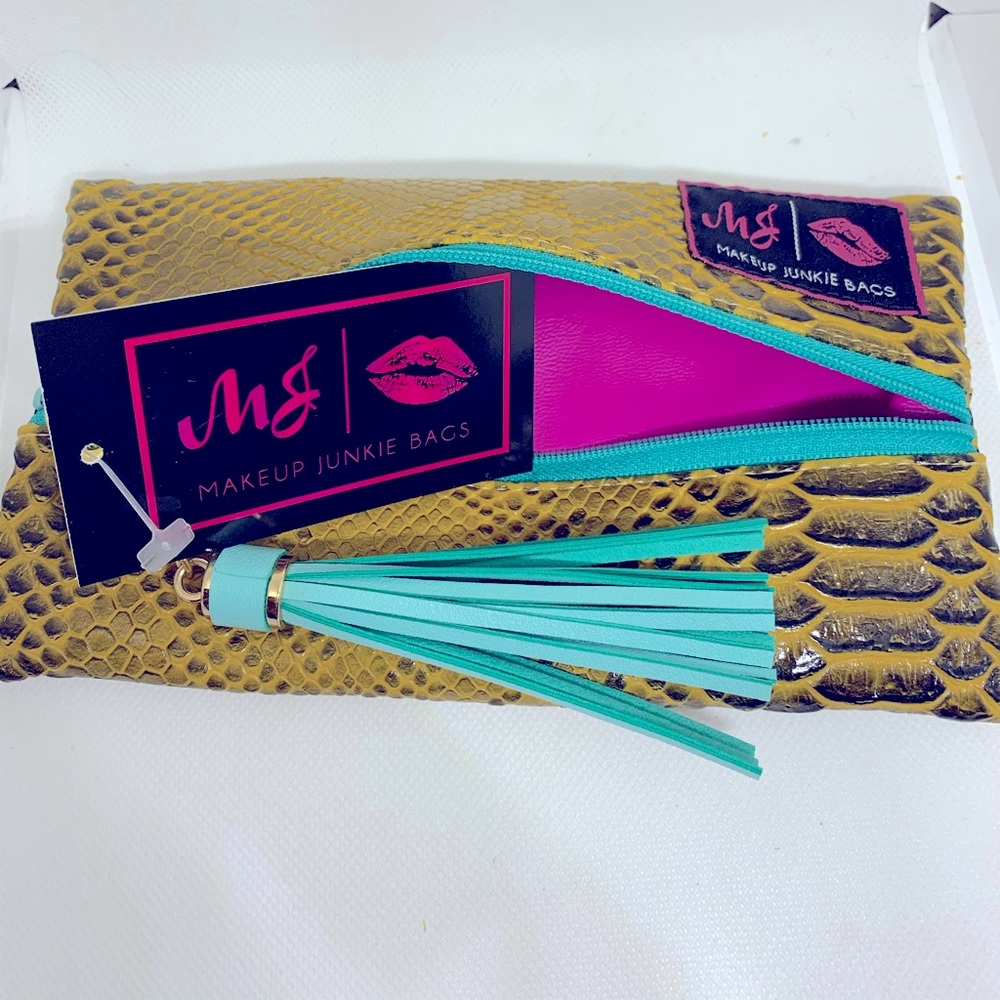 Mustard Lizard Makeup Junkie Bag